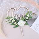 Love Flower Happy Birthday Cake Toppers White Rose Decor Wedding Party DecorJR
