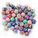 50 Assorted  Polymer Clay Round Spacer Beads for Jewellery Making 10mm