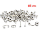 85pcs Wholesale Lots Tongue Lip Belly Navel Eyebrow Rings Body Piercing Jewelry