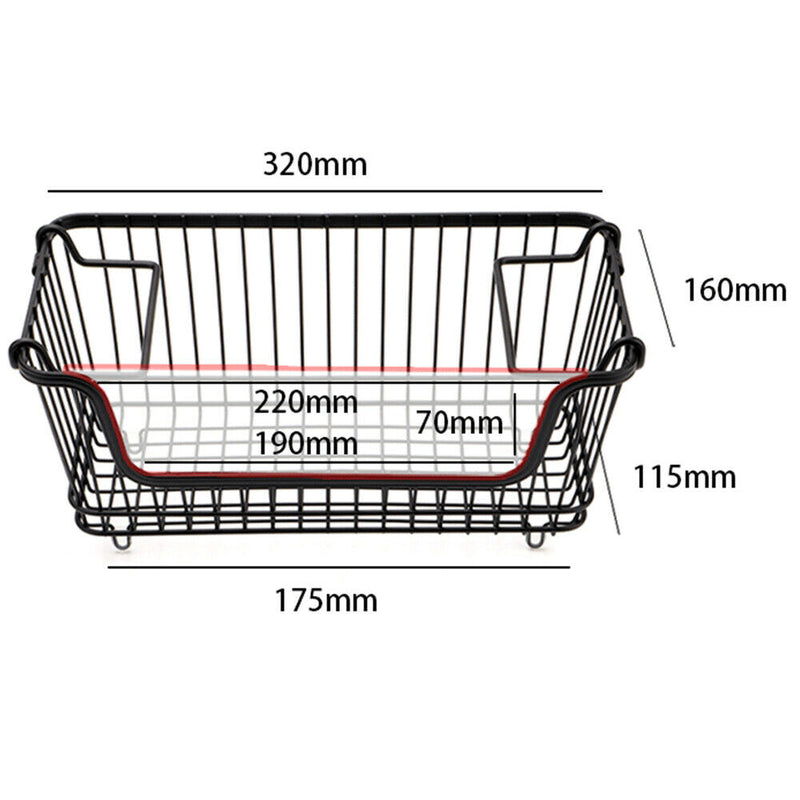 Kitchen Counter Cabinet Fruit Vegetable Iron Art Storage Basket With Handles