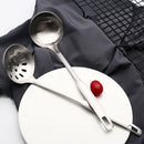 2pcs Stainless Steel Soup Spoon Ladle Colander Dinnerware Cooking Utensils TAE