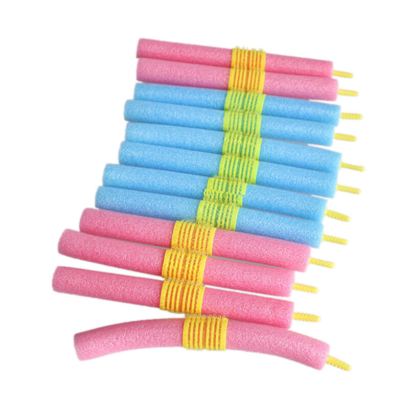 12Pcs Soft Twist Soft Usseful Foam Bendy Hair Rollers Curlers Cling Strip  S Kw