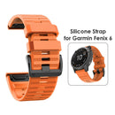 Silicone Band Strap for Garmin Fenix 6 5 Forerunner 935 Quatix 5 (Orange) A