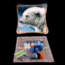 Handmade Latch Hook Rug Making Kit Polar Bear Cross Stitch Cushion Crafts