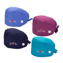 4Pieces Unisex Fashion Scrub Cap Working Hat with Side Buttons Bouffant Hat