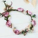 Bohemian Floral Headdress Flower Headband Hair Wreath Wedding Hair Accessory