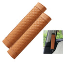 2pcs Stylish Driving Car PU Safety Seat Belt Pads Cover Protector brown