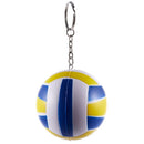 Yellow White Blue 6cm Dia Volleyball Decor Link Chain Keyring
