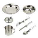 1 Set Portable Tableware With  Fork Spoon Camping BBQ Travel Hiking