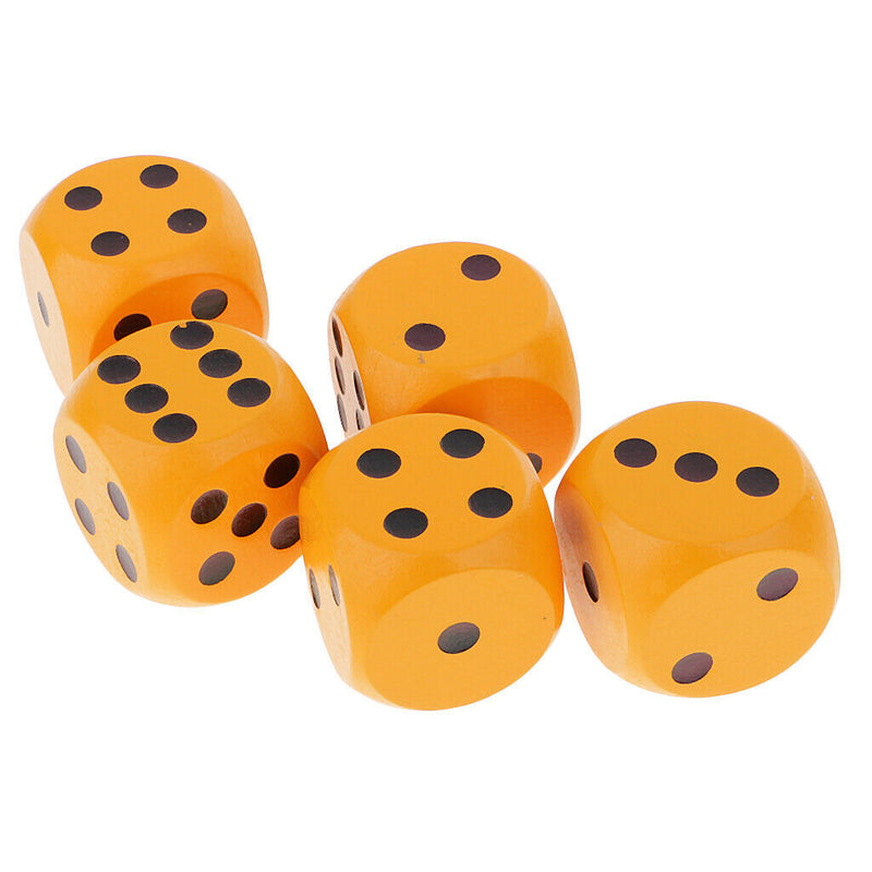 5Pcs 3cm D6 Six Sided Dice for   RPG MTG Gaming Toys Orange