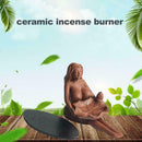 Naked Lady Ceramic Incense Burner Smoke Back flow Cone Holder Ce E7D8 Glaze L0B8