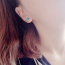Deep Blue Five Point Star Moon Planet Stud Earrings Drop Dangle Trendy Funny A&B