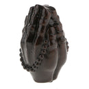 Thai Buddha Statue - Wood Glazed Ornament Fengshui Decor Craft 3inch Hands