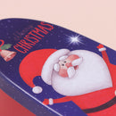 1pcs Xmas Candy Box Oval Shape Tinplate Christmas Themed Case For DecoratioSEAU