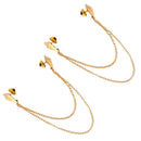 2pcs Punk Golden Tone Decor Chain Collar Clip Brooch Pin Pendant Necklace Gift