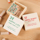 Cute Cartoon Wooden Rubber Stamp Box for DIY Diary Writing Scrapbook 25pcs/set