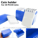 Square Plastic 10 Coin Capacity Holder Slab Storage Box Case Fit for PCCB N D3W8