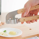 Stainless Steel Garlic Press With Wooden Handle Garlic Crusher Cutter Ginge