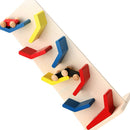 Wooden Demountable Slider Car 9 Zigzag Ladder Small Pulley Building Block R J7P3