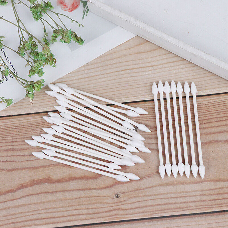 25Pcs Cotton Disposable Stick Cleaning Tool For Earphone Charge OZ