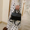 Women Leather Pure Shoulder Handbags Flap Crossbody Messenger Bags (Black)