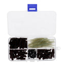 120pcs Carp Fishing Safety Clips & Q Shape Swivels Rigs Tube Terminal Tackle