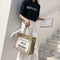 Women Linen Tote Casual Shoulder Bags Fashion Lady Print Handbags (White L) A#S