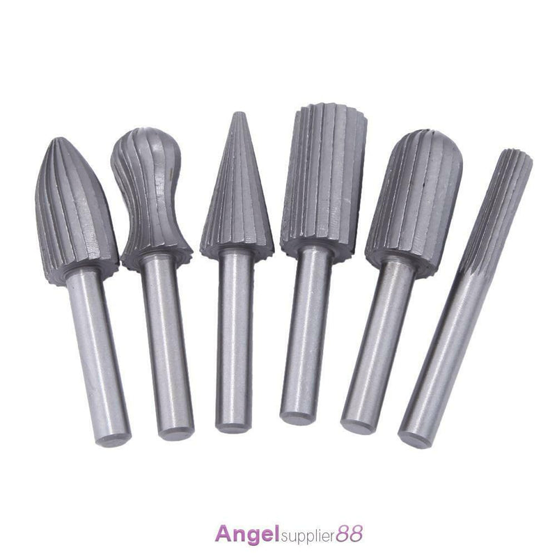 6pcs Carbide Cutter Rotary Burr Set CNC Engraving Bit Rotary File Bur Burr