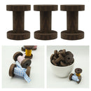 3pcs Wooden Spools Classic Empty Thread Bobbins DIY Sewing Notions 61x45mm