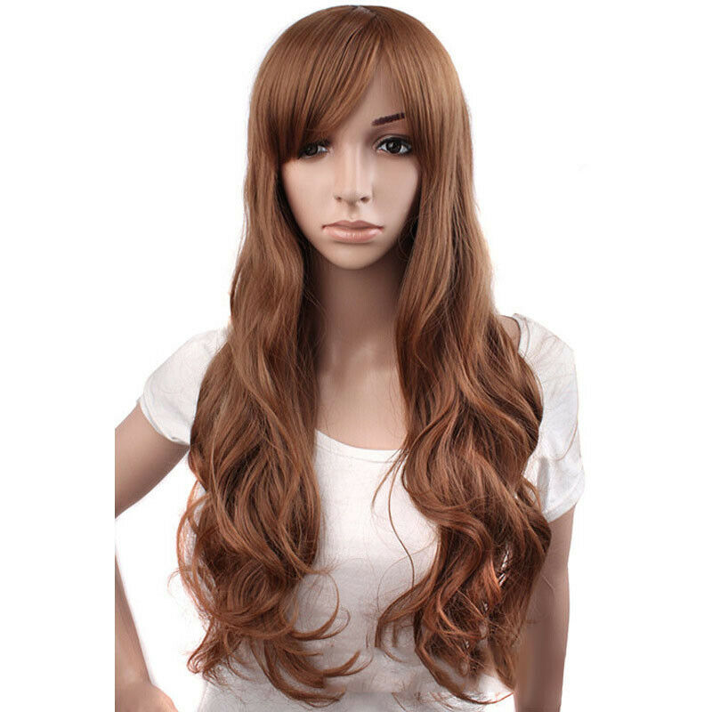 Map Of Beauty Long Loose Wave Wigs For Women Heat Resistant Black Light Dar G8Q8