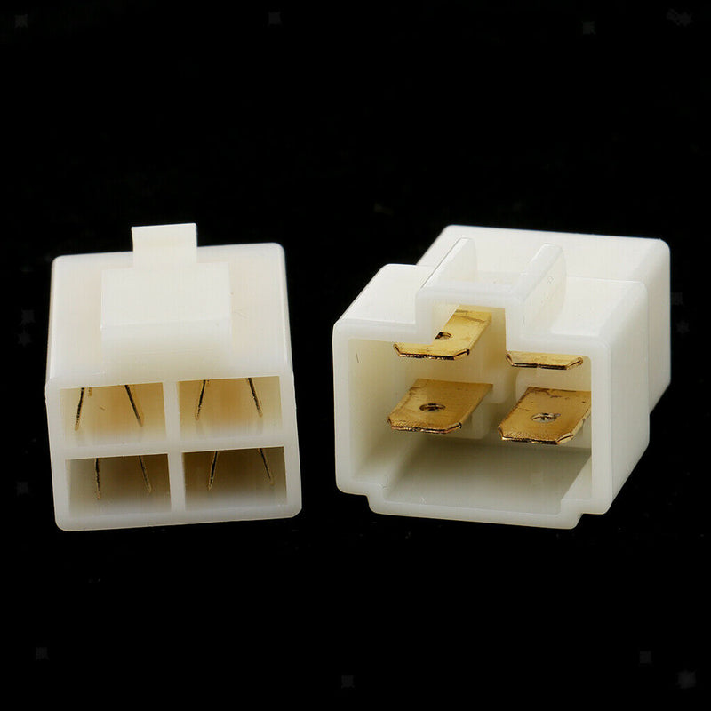 10 Kits 4 Way Pin 6.3mm Electrical Locking TAB Connector Plug & Socket Kit