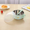 Cartoon Kids Stainless Steel Bowl Spoon Baby Infant Food Feeding Tableware