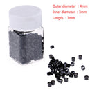 500Pcs 4mm silicone lined micro rings links beads for human hair extensions3CXP