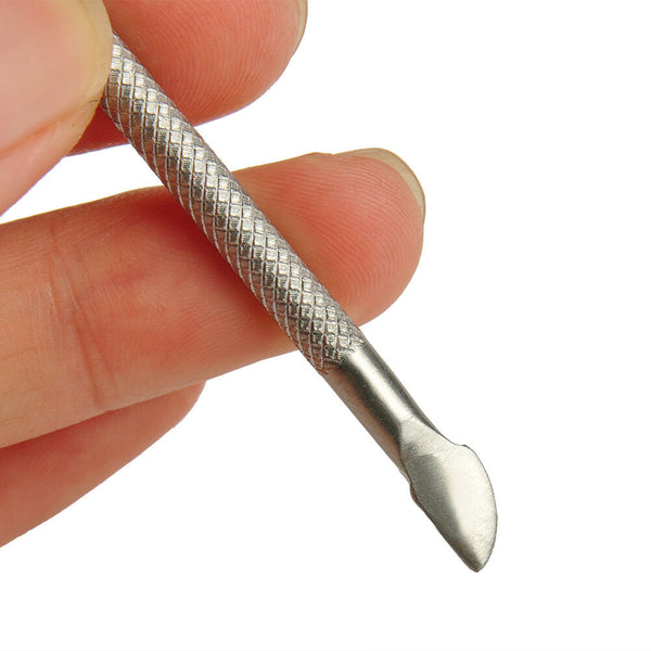 Stainless Steel Cuticle Pusher Remover Finger Dead Skin Push Nail Manicure Tool