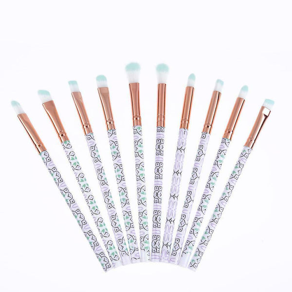 10pcs Makeup Brushes Eye Shadow Foundation Powder Brush Beauty Tool (Green