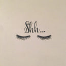 Closed Eyes Pattern Wall Stickers Quotes Shh Door Decals Vinyl Home Art Mural