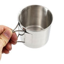 4 Pack Portable Stainless Steel Cups, Camping Coffee Mugs Set with Foldable