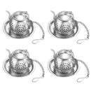 Stainless Steel Loose Leaf Tea Strainer with Chain and Drip Tray - Green Te