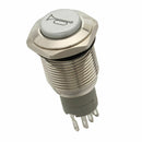 2* 16MM Metal Button With Light Reset Switch Horn Car 12V Red LED