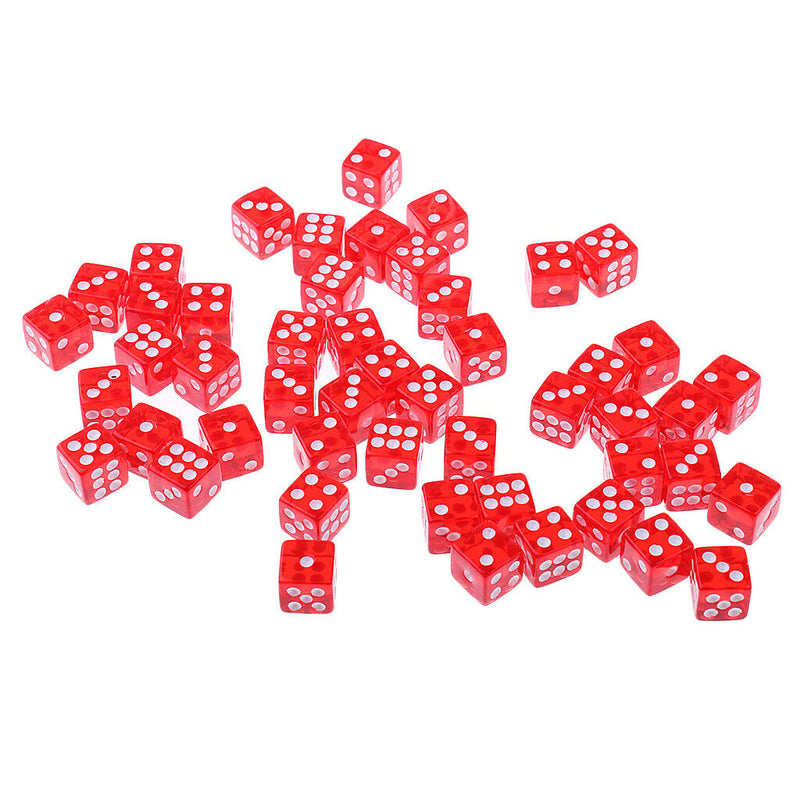 100pcs Acrylic Dices D6 Dice Cubes for Dungeons & Dragons DND RPG MTG Props
