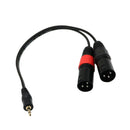 2x 3.5mm Stereo Male Plug TRS Audio Jack to Dual XLR 3 Pin Male Y Data Cable