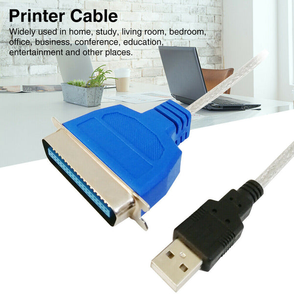 1.5m Portable Parallel Port 12Mbps USB To IEEE 1284 Printer Cable For Notebooks