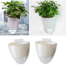 2 Pieces White Self-Watering Flower Pot Container, Hanging Planter with