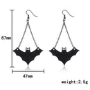 Halloween Bat Earrings Black Drop Dangle Ear Hook Women Girl's Punk Jewelry Gift