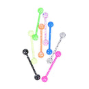 8PCS/Set Mix Stainless Steel Colorful Barbell Tongue Bar Ring Piercing Jewe FT