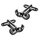 Moustache Cufflinks Mustache Cufflinks Tash Lip Hair Black Beard Cuff Butto Y5V8