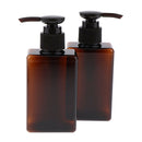 4pcs Refillable Empty Amber PET Bottles - Plastic Shampoo, Conditioner & Wash