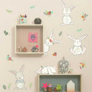 rabbit flower wall stickers for kids rooms home decor wall decals pvc diy art  Z