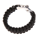 New Black ParaCord Rope Outdoor Survival Bracelet Camping Steel Shackle Buc
