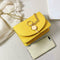 Fashion Women Messenger Bag Leather Pure Color Chain Shoulder Bag (Yellow)